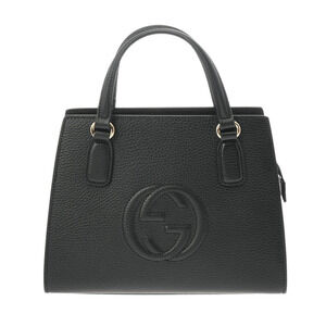 Gucci Soho Interlocking Black Calfskin Handbag